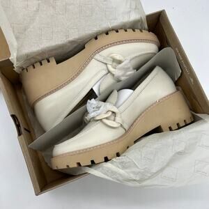 Dolce Vita Womens Shoes Size 9 Lug Sole Chain Detail Leather Ivory